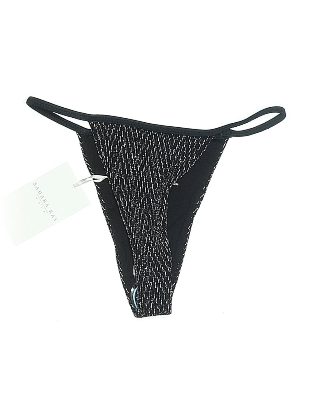 NWT RARE Sahara Ray Black Glitter cheeky strappy bikini bottom XS